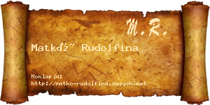 Matkó Rudolfina névjegykártya